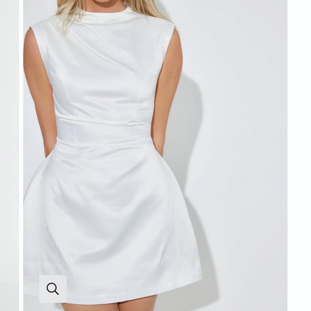 Odd Muse The Ultimate Muse Satin Straight Neck Mini Dress